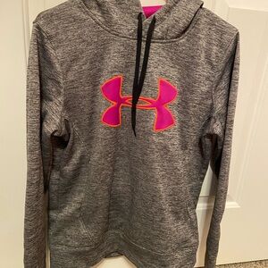 Under Armour Gray Hoodie with Pink Logo